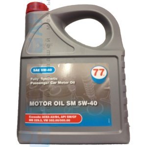 77 Lubricants Motor Oil SM 5W-40 (5 л) 4204817700 Синтетическое моторное масло (Нидерланды) - фото