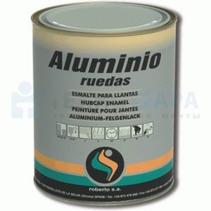 Эмаль для колесных дисков серебристый металлик быстросохнущая 1K 1 л Roberlo Aluminio Ruedas - фото