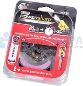 Цепь пильная PowerSharp в комплекте с точильным камнем 40 см (16”) 3/8” 1,3 мм Oregon PS56E - фото